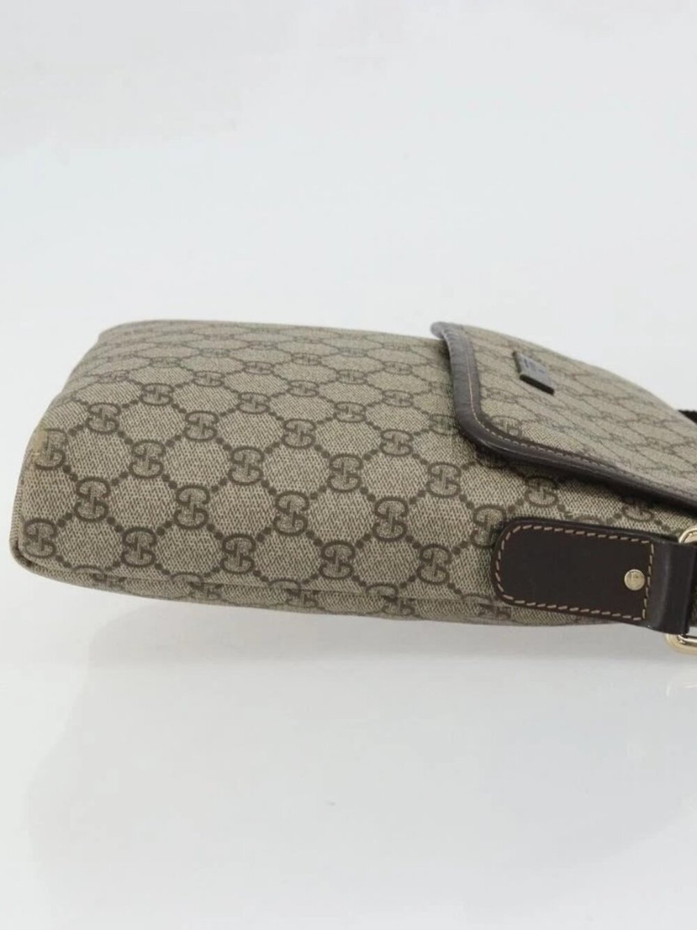 GUCCI GG Supreme Shoulder Bag PVC Beige Gold Auth 175441 - Picture 5 of 16